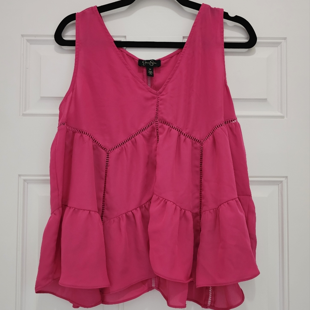 NWOT Jessica Simpson Size Medium Bright Pink Sleeveless blouse